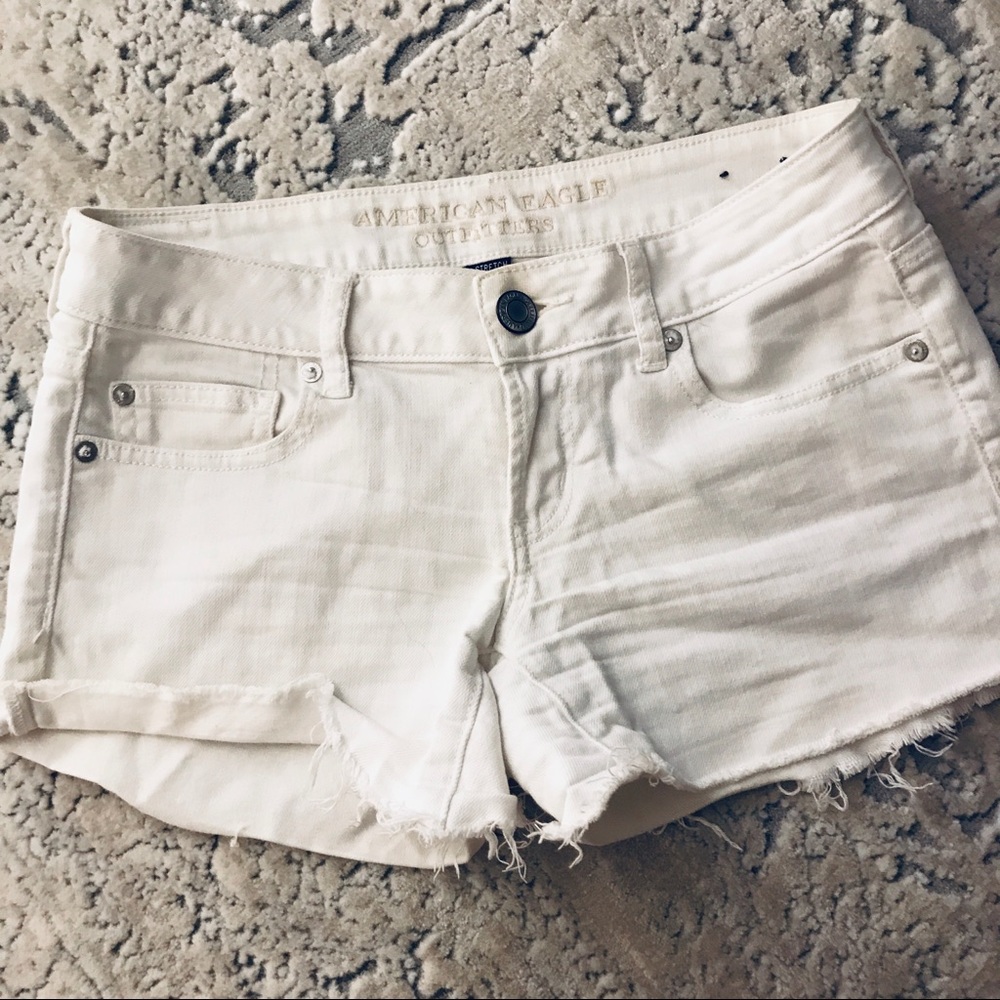 White Jean shorts